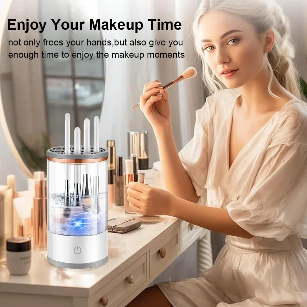 Elektrischer Make-up-Pinselreiniger, wiederaufladbares Make-up-Pinsel-Reinigungswerkzeug, automatisches Make-up-Pinsel-Reinigungsständergerät