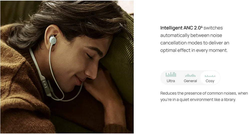 Original Huawei FreeLace Pro 2 Earphones Intelligent Active Noise Cancellation 2.0 Headphones Bluetooth Wireless Earbuds Headset