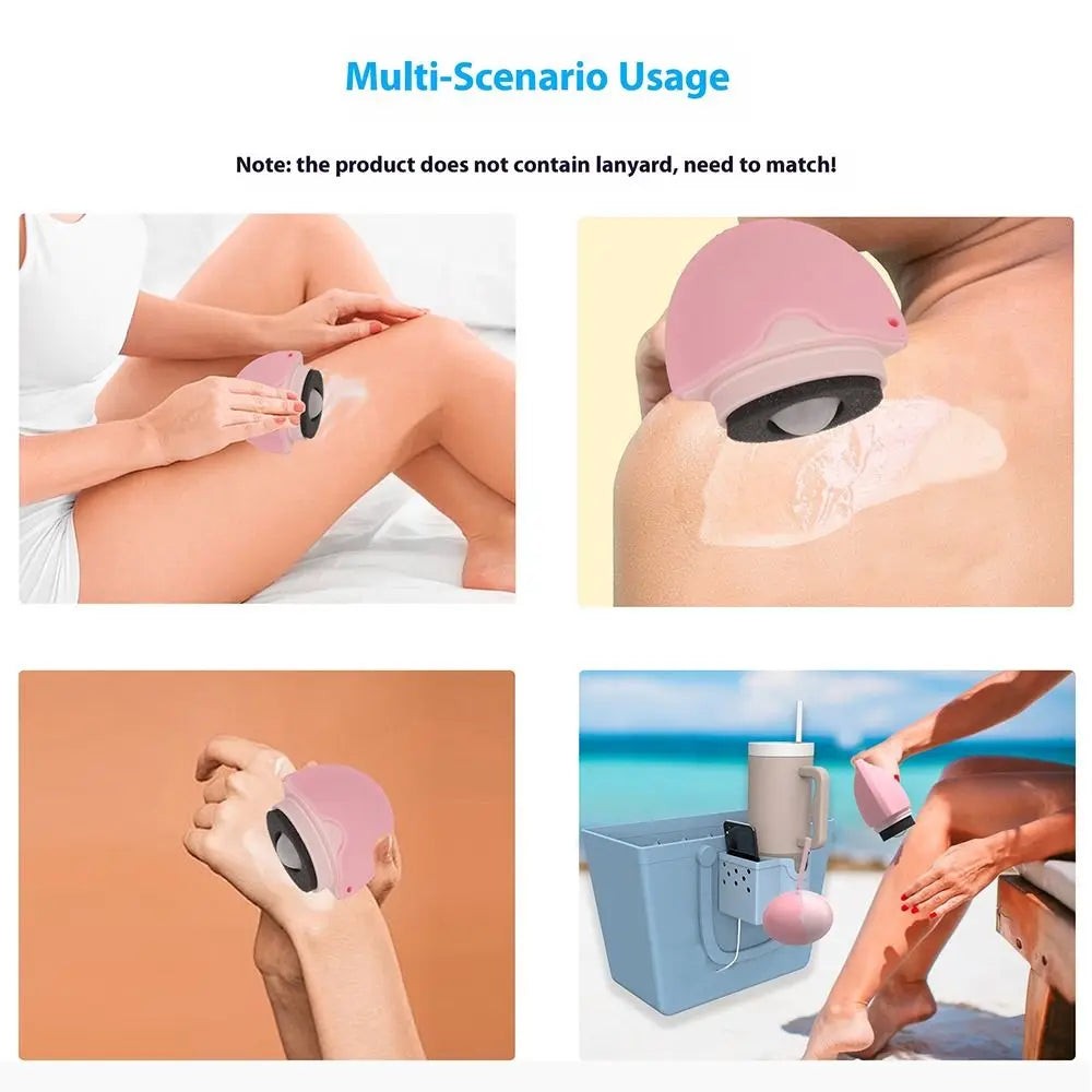 Silikon-Sonnencreme-Roller-Applikator, nachfüllbar, oval, Isolationslotion, Creme-Flaschen, Nähte, Farbkosmetik, Werkzeug für unterwegs