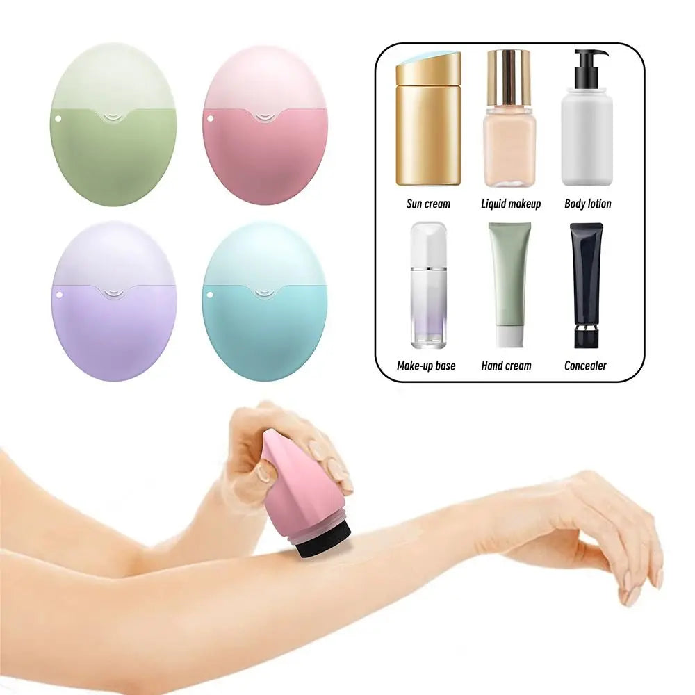 Silikon-Sonnencreme-Roller-Applikator, nachfüllbar, oval, Isolationslotion, Creme-Flaschen, Nähte, Farbkosmetik, Werkzeug für unterwegs
