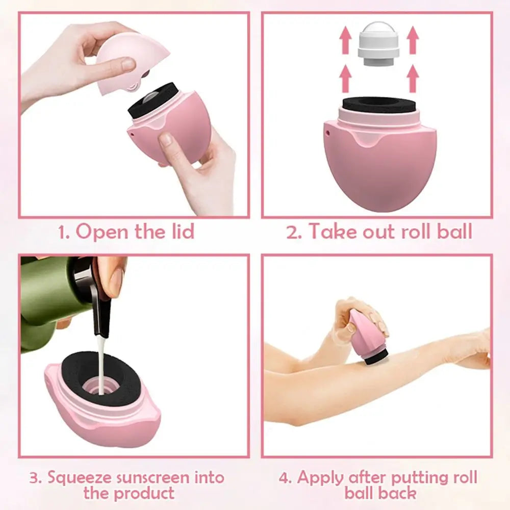 Silikon-Sonnencreme-Roller-Applikator, nachfüllbar, oval, Isolationslotion, Creme-Flaschen, Nähte, Farbkosmetik, Werkzeug für unterwegs