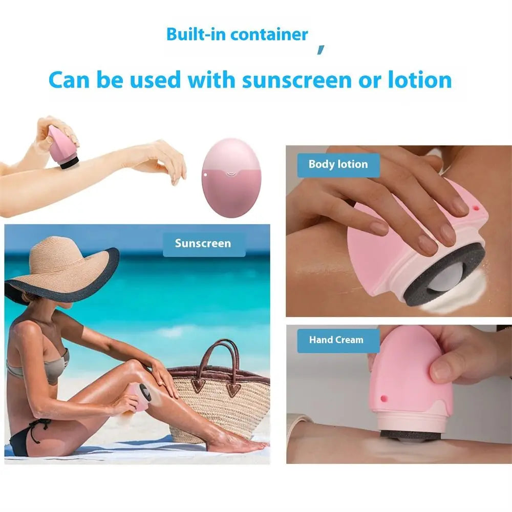 Silikon-Sonnencreme-Roller-Applikator, nachfüllbar, oval, Isolationslotion, Creme-Flaschen, Nähte, Farbkosmetik, Werkzeug für unterwegs