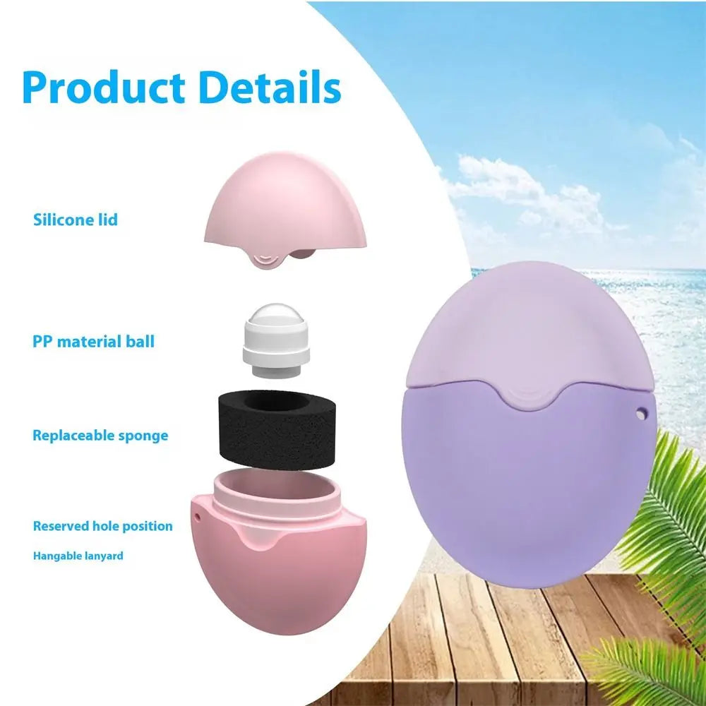 Silikon-Sonnencreme-Roller-Applikator, nachfüllbar, oval, Isolationslotion, Creme-Flaschen, Nähte, Farbkosmetik, Werkzeug für unterwegs