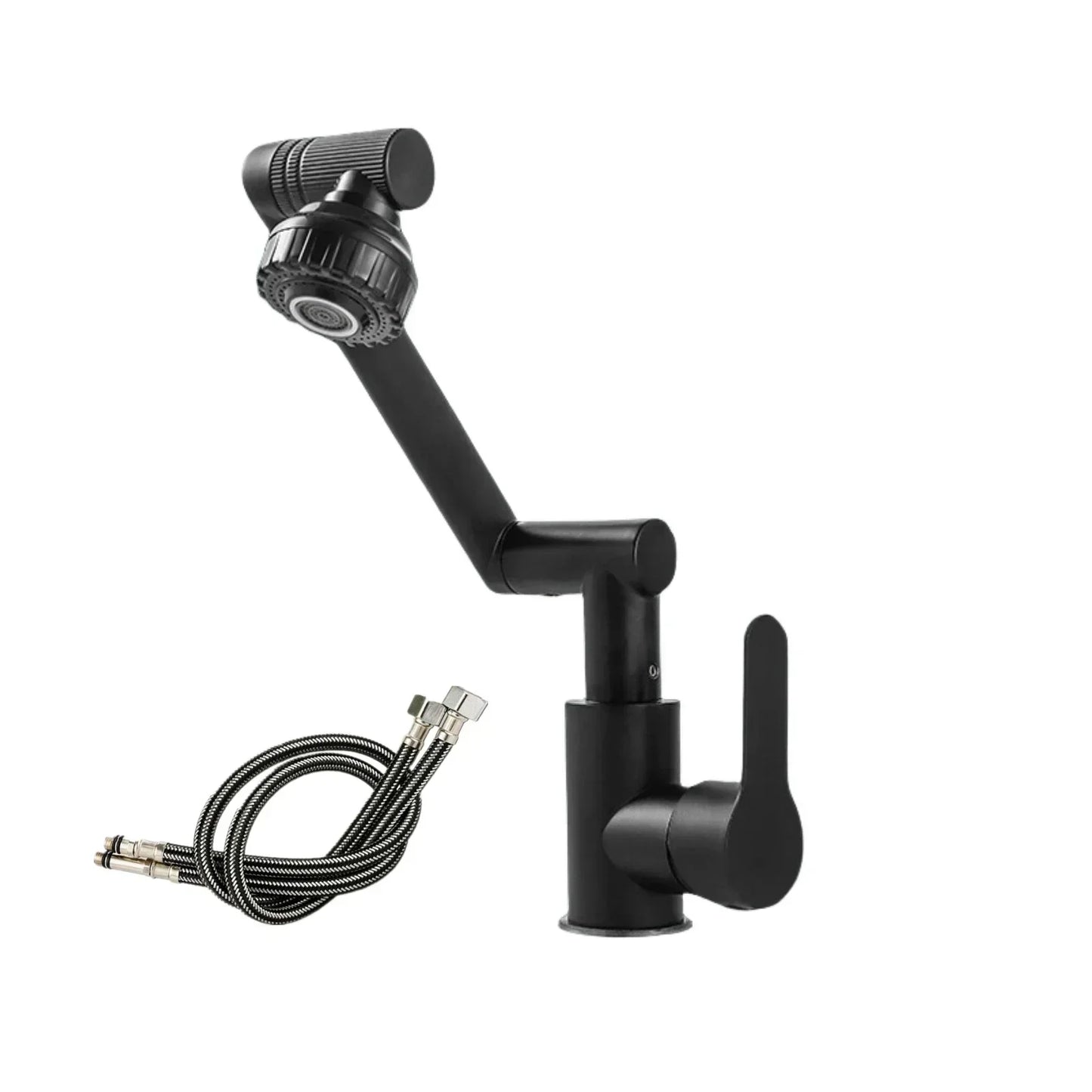 1080 Swivel Faucet for Bathroom Sink Big Angle Rotate Spray Water Tap Single Handle Vanity Faucet Matte Black Kitchen Faucet