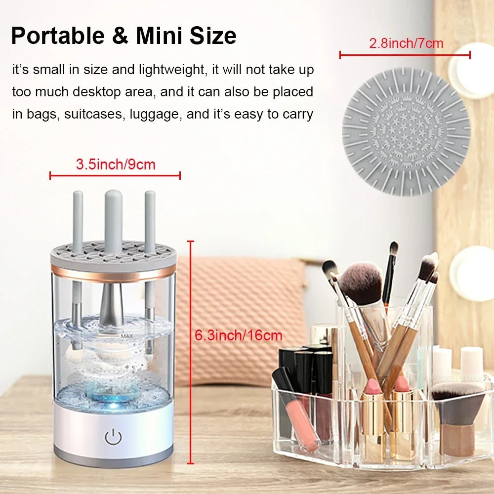 Elektrischer Make-up-Pinselreiniger, wiederaufladbares Make-up-Pinsel-Reinigungswerkzeug, automatisches Make-up-Pinsel-Reinigungsständergerät