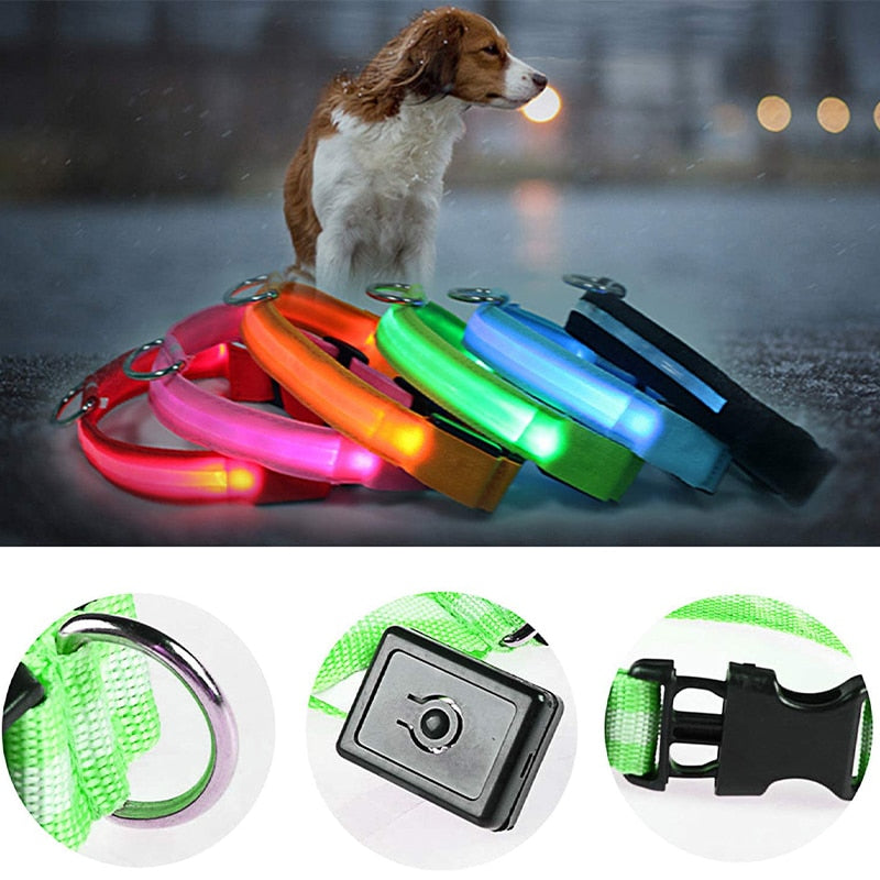 Verstellbares LED-Haustierhalsband