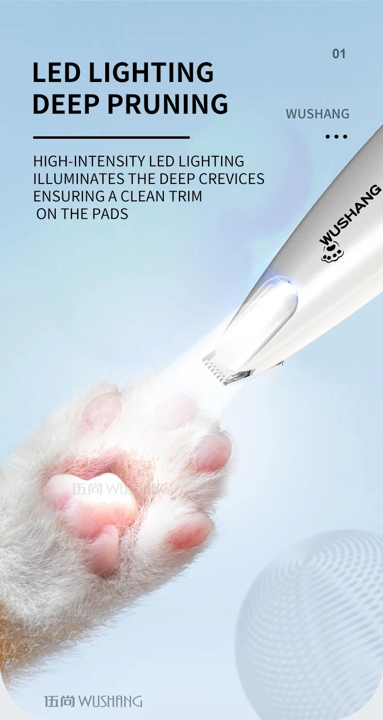 Pet Dog Electric Groomer Trimmer with LED Light