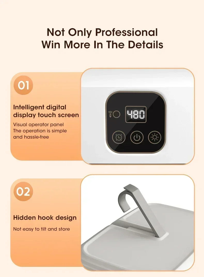 Mini Portable Dryer /Foldable Electric Dryer /Intelligent Timed Fast Drying Household Cabinet with Drying Bag Compact Travel Style