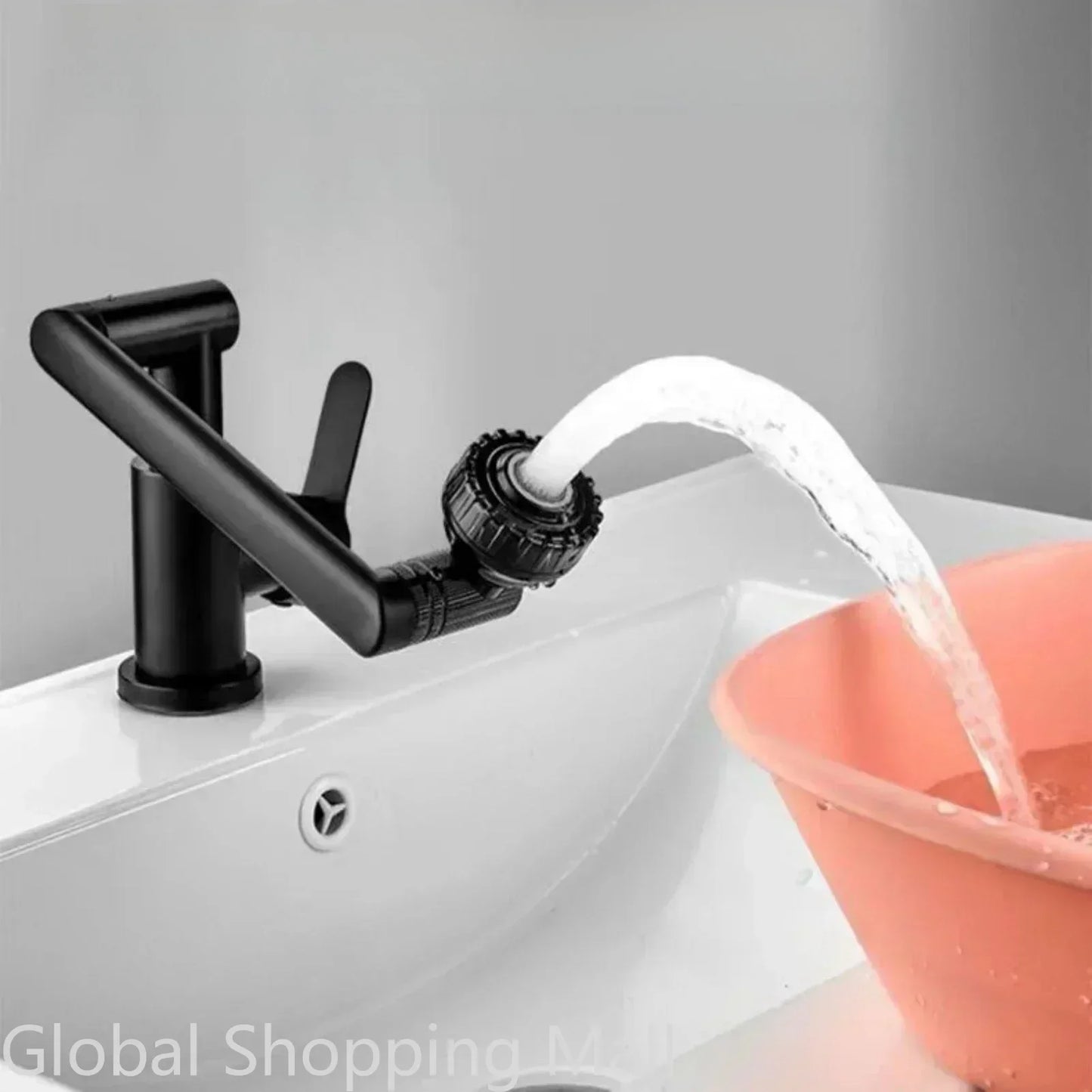 1080 Swivel Faucet  for Bathroom Sink Big Angle Rotate Spray Water Tap Single Handle Vanity Faucet Matte Black Kitchen Faucet