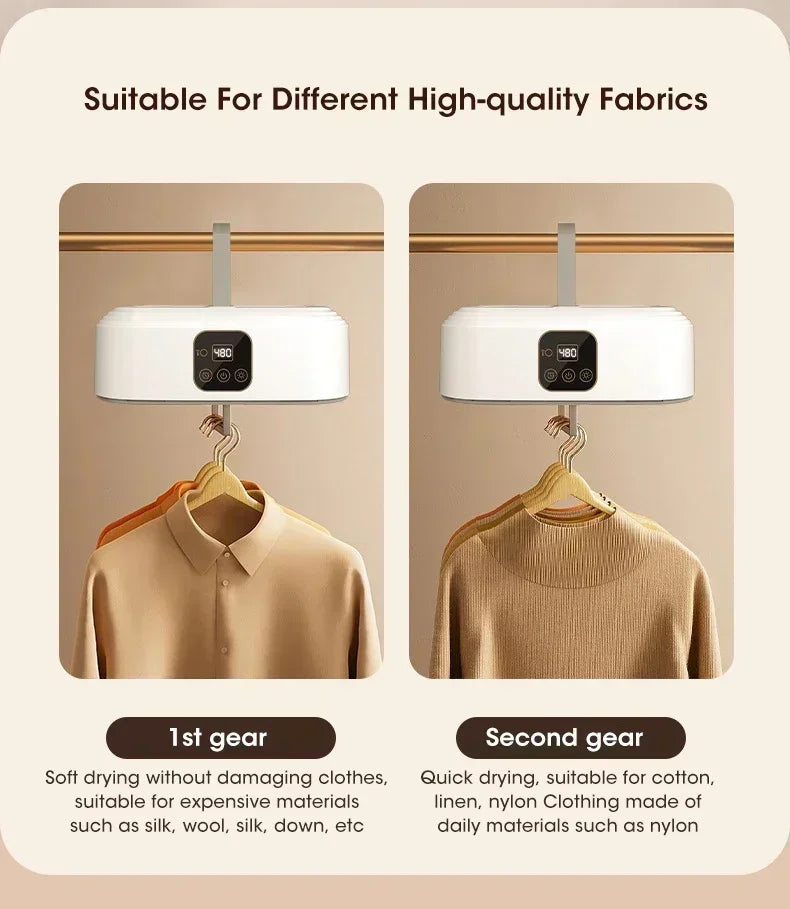 Mini Portable Dryer /Foldable Electric Dryer /Intelligent Timed Fast Drying Household Cabinet with Drying Bag Compact Travel Style