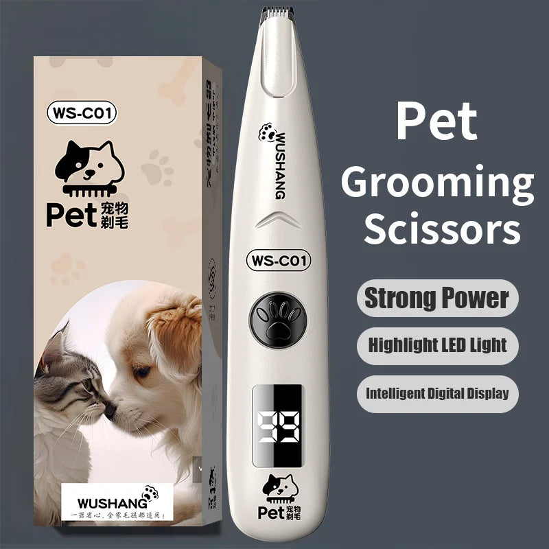 Pet Dog Electric Groomer Trimmer with LED Light