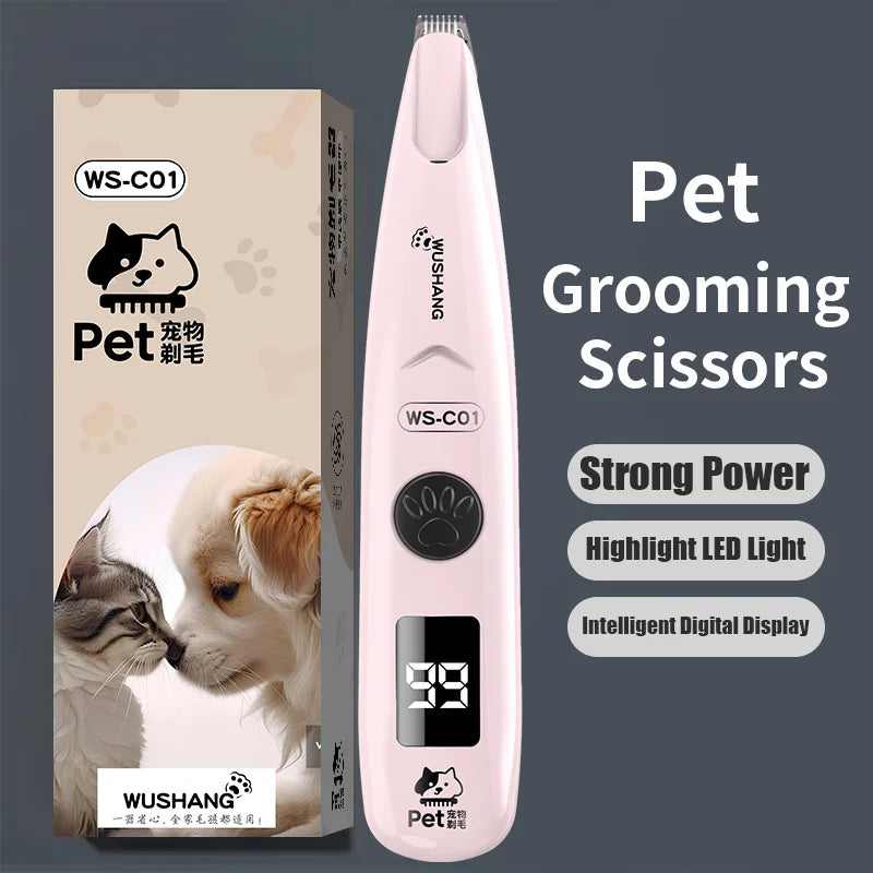 Pet Dog Electric Groomer Trimmer with LED Light