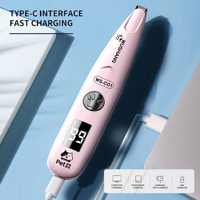 Pet Dog Electric Groomer Trimmer with LED Light