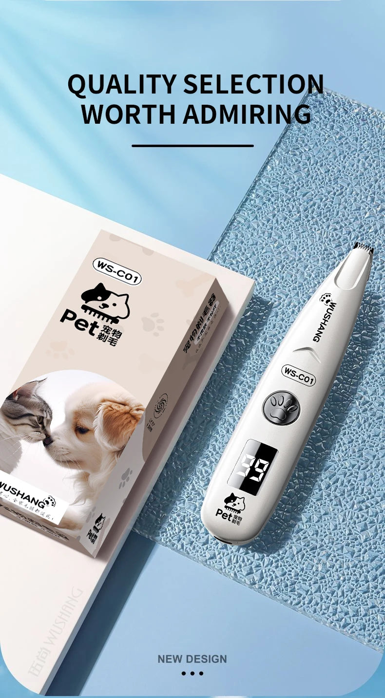 Pet Dog Electric Groomer Trimmer with LED Light