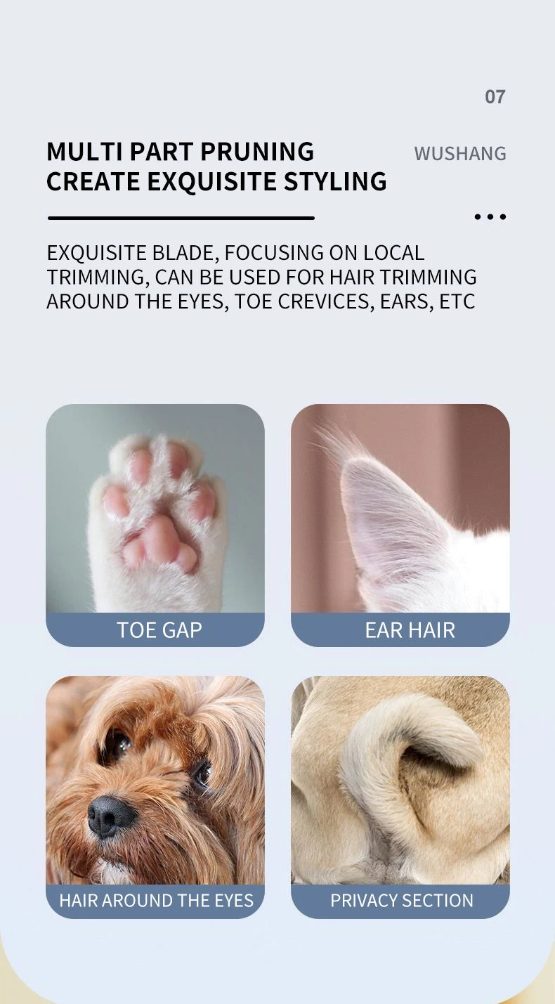 Pet Dog Electric Groomer Trimmer with LED Light