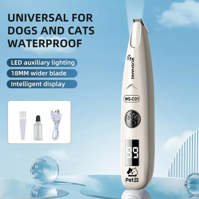 Pet Dog Electric Groomer Trimmer with LED Light