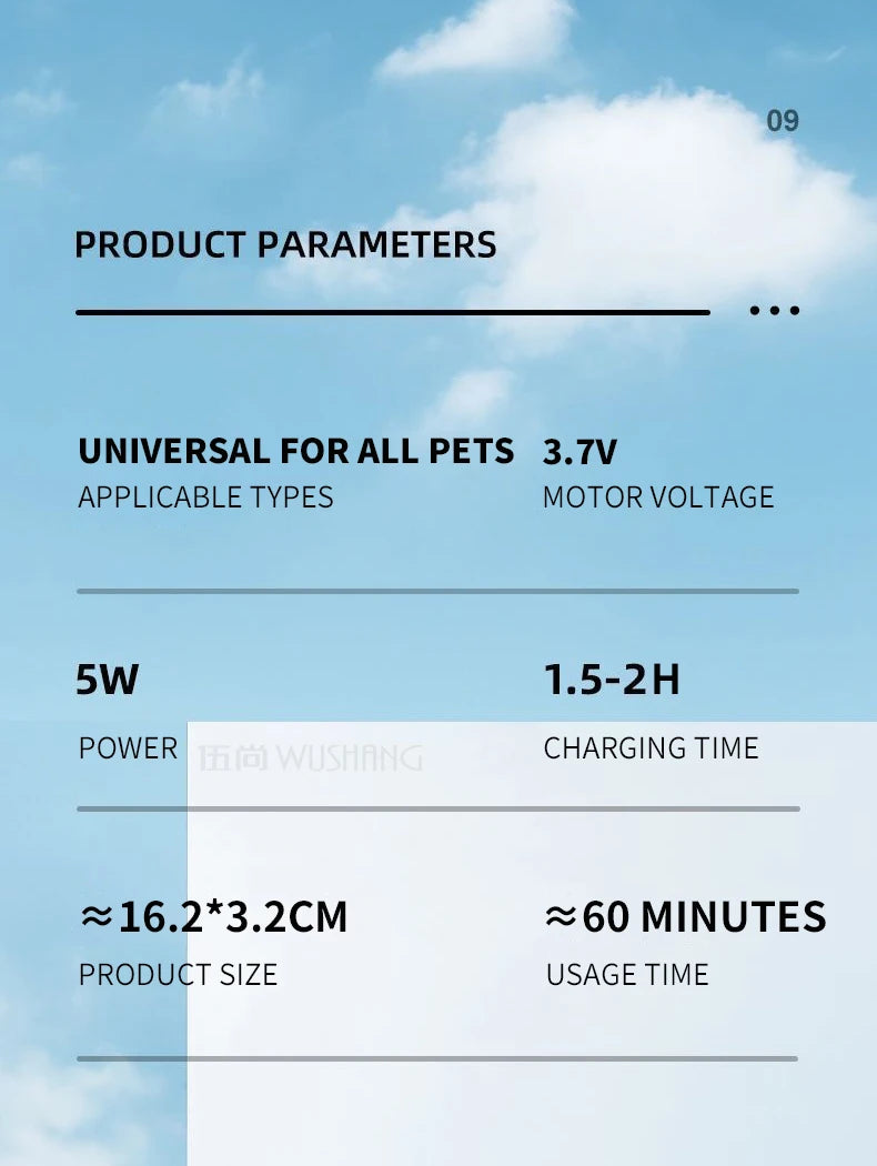 Pet Dog Electric Groomer Trimmer with LED Light