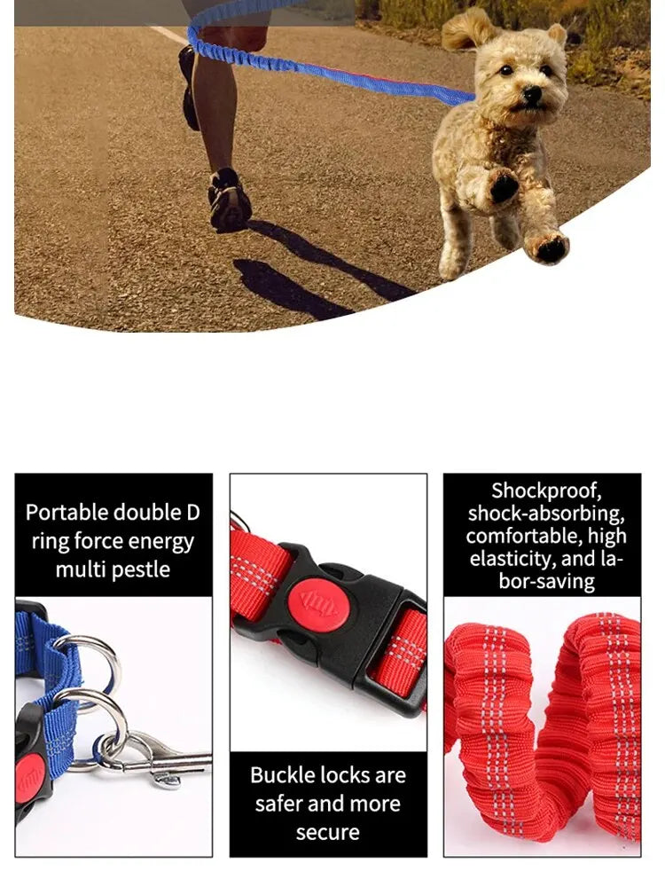 Pet Leash Multifunctional Dog Walking Leash Stretchable Elastic Explosion-Proof Punch Outdoor Running Dog Walking Leash