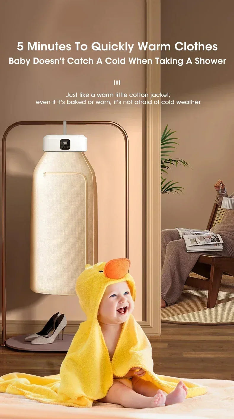 Mini Portable Dryer /Foldable Electric Dryer /Intelligent Timed Fast Drying Household Cabinet with Drying Bag Compact Travel Style