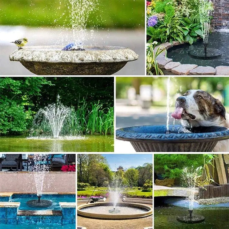 Solar Power Bird Bath Fountain Pump Upgrade 1.4W Solar Fountain With 4 Nozzle